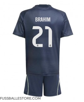 Günstige Real Madrid Brahim Diaz #21 Auswärts Trikotsatzt Kinder 2025-26 Kurzarm (+ Kurze Hosen)